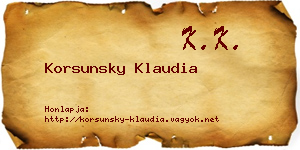 Korsunsky Klaudia névjegykártya
